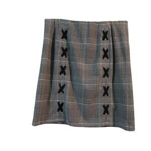Bold Elements Women black, white checker Pencil Skirt.